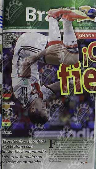 22 de junio de 2014, El Heraldo de Chihuahua - Miroslav Klose